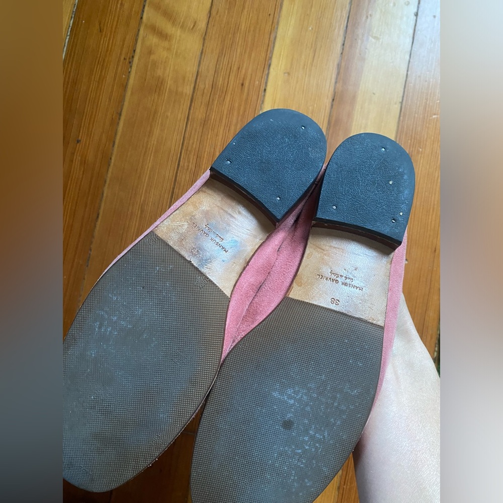 Mansur Gavriel Pink Suede Loafers 38 - Picture 6 of 9